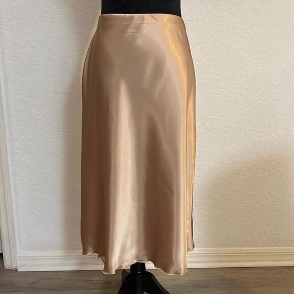 Nicole Miller Dresses & Skirts - 90s Y2K Nicole Miller Satin Slip Skirt Small Midi Brown Fairy Grunge Indie USA